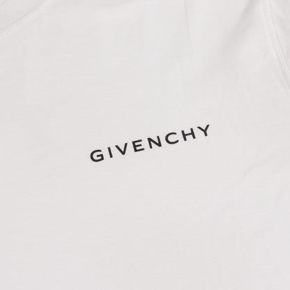 Tシャツ クルーネック 半袖 ロゴ コットン ホワイト ブラック 切替 ジバンシィ トップス GIVENCHY