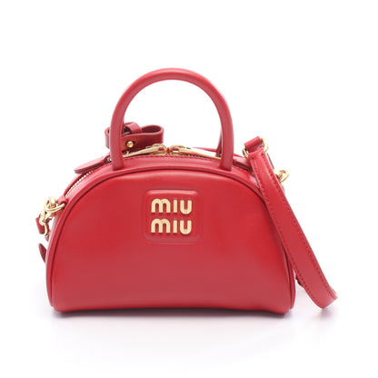 ハンドバッグ ミニボストンバッグ レザー レッド 2WAY ミュウミュウ バッグ miu miu