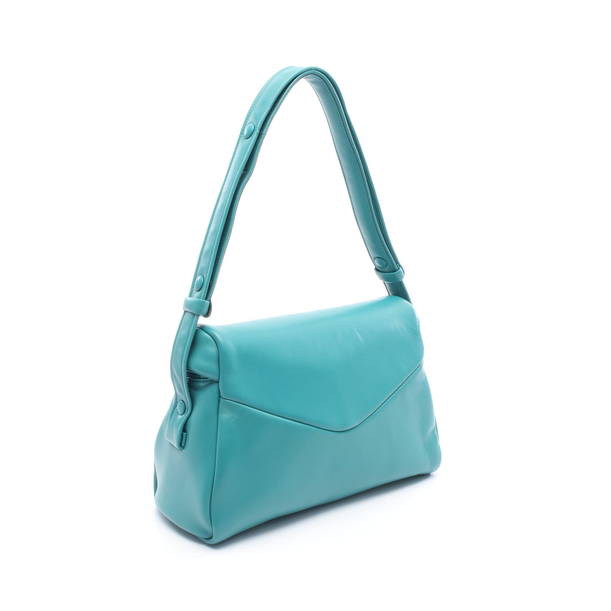 シニョー パデッドナッパレザー ショルダーバッグ レザー ブルーグリーン プラダ バッグ PRADA