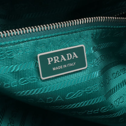 シニョー パデッドナッパレザー ショルダーバッグ レザー ブルーグリーン プラダ バッグ PRADA