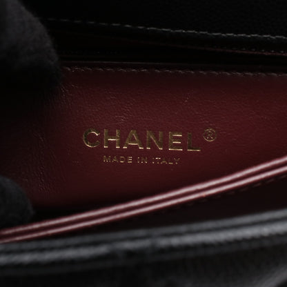 ココハンドル フラップ マトラッセ ハンドバッグ キャビアスキン ブラック ゴールド金具 シャネル バッグ CHANEL