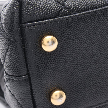 ココハンドル フラップ マトラッセ ハンドバッグ キャビアスキン ブラック ゴールド金具 シャネル バッグ CHANEL