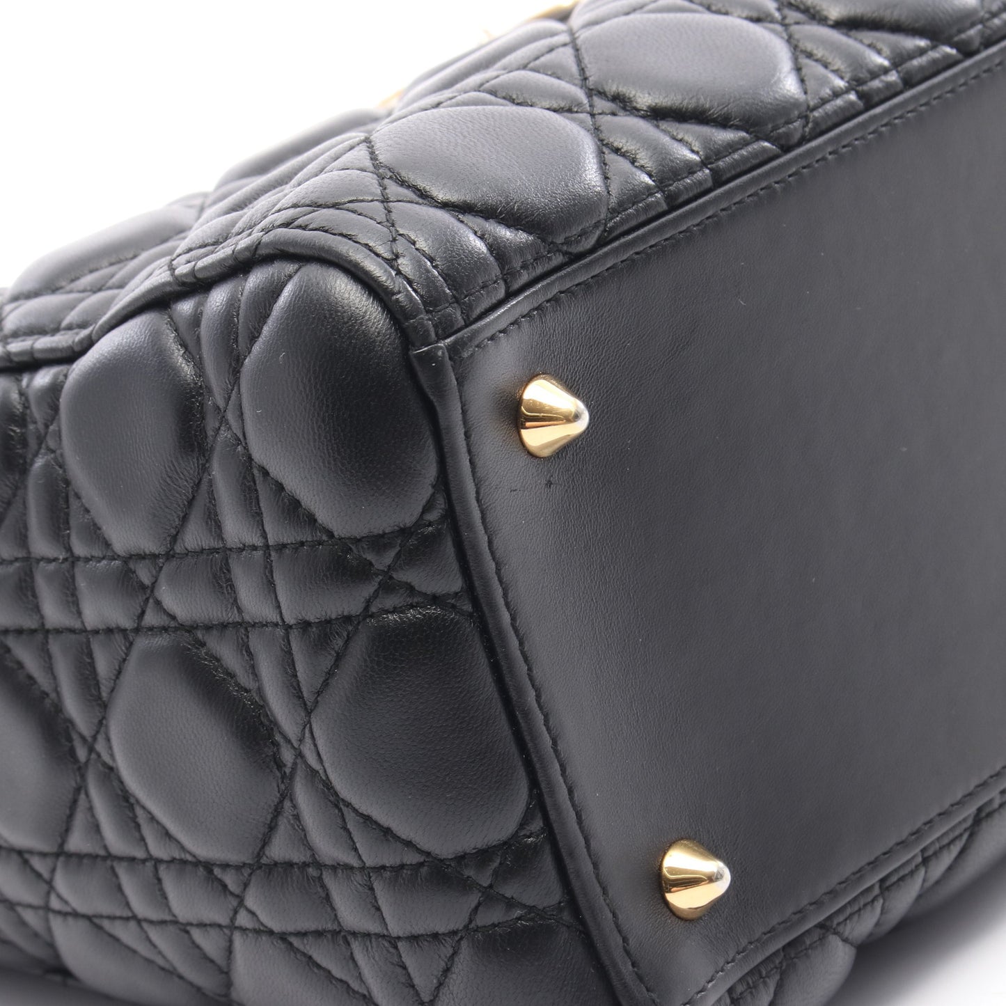 LADY DIOR レディディオール ハンドバッグ レザー ブラック 2WAY クリスチャンディオール バッグ Christian Dior