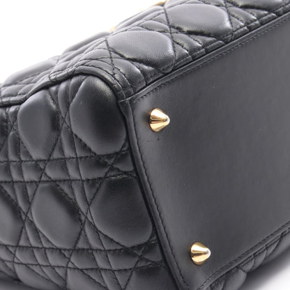 LADY DIOR レディディオール ハンドバッグ レザー ブラック 2WAY クリスチャンディオール バッグ Christian Dior