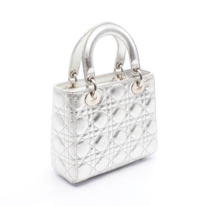 LADY DIOR MY ABCDIOR レディディオール カナージュ ハンドバッグ レザー シルバー 2WAY クリスチャンディオール バッグ Christian Dior