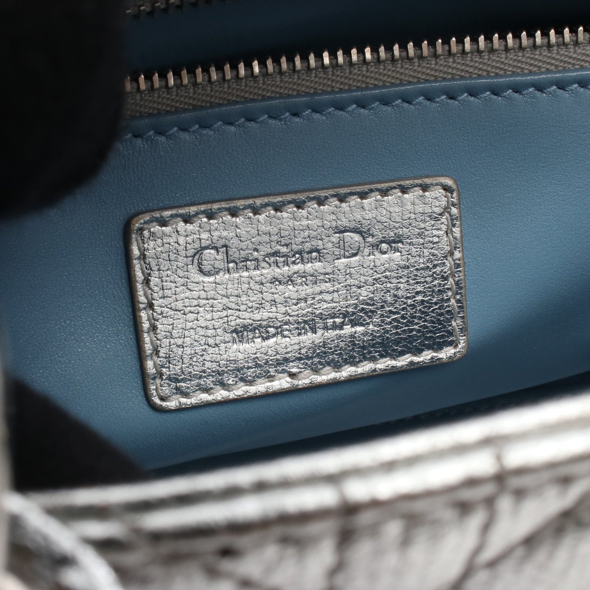 LADY DIOR MY ABCDIOR レディディオール カナージュ ハンドバッグ レザー シルバー 2WAY クリスチャンディオール バッグ Christian Dior