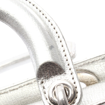 LADY DIOR MY ABCDIOR レディディオール カナージュ ハンドバッグ レザー シルバー 2WAY クリスチャンディオール バッグ Christian Dior