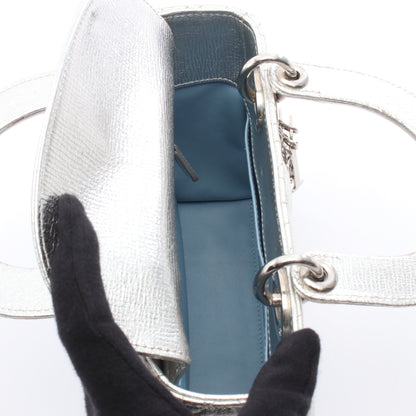 LADY DIOR MY ABCDIOR レディディオール カナージュ ハンドバッグ レザー シルバー 2WAY クリスチャンディオール バッグ Christian Dior