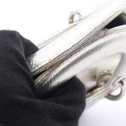 LADY DIOR MY ABCDIOR レディディオール カナージュ ハンドバッグ レザー シルバー 2WAY クリスチャンディオール バッグ Christian Dior