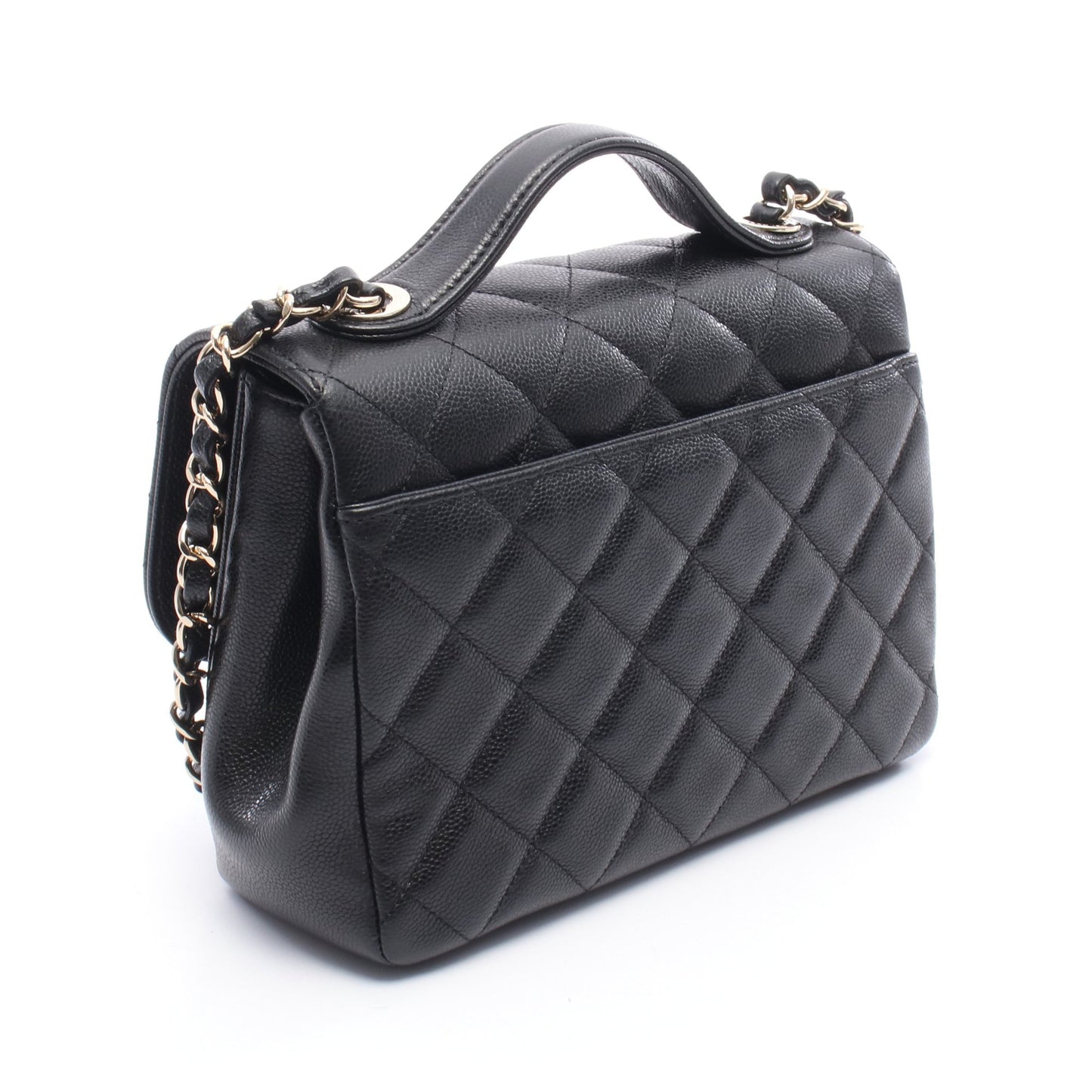 ビジネスアフィニティ マトラッセ チェーンショルダーバッグ キャビアスキン ブラック ゴールド金具 シャネル バッグ CHANEL