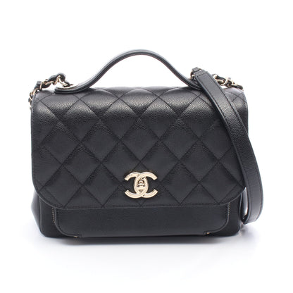 ビジネスアフィニティ マトラッセ チェーンショルダーバッグ キャビアスキン ブラック ゴールド金具 シャネル バッグ CHANEL