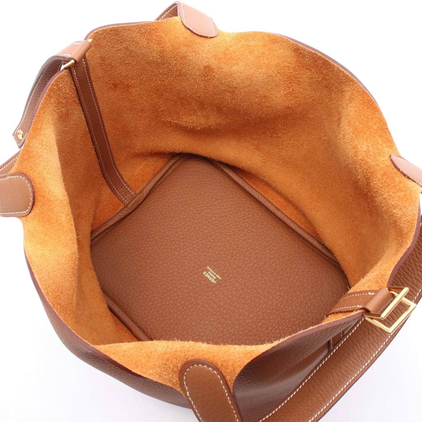 ピコタンロックMM ゴールド ハンドバッグ トリヨンクレマンス ブラウン ゴールド金具 W刻印 エルメス バッグ HERMES
