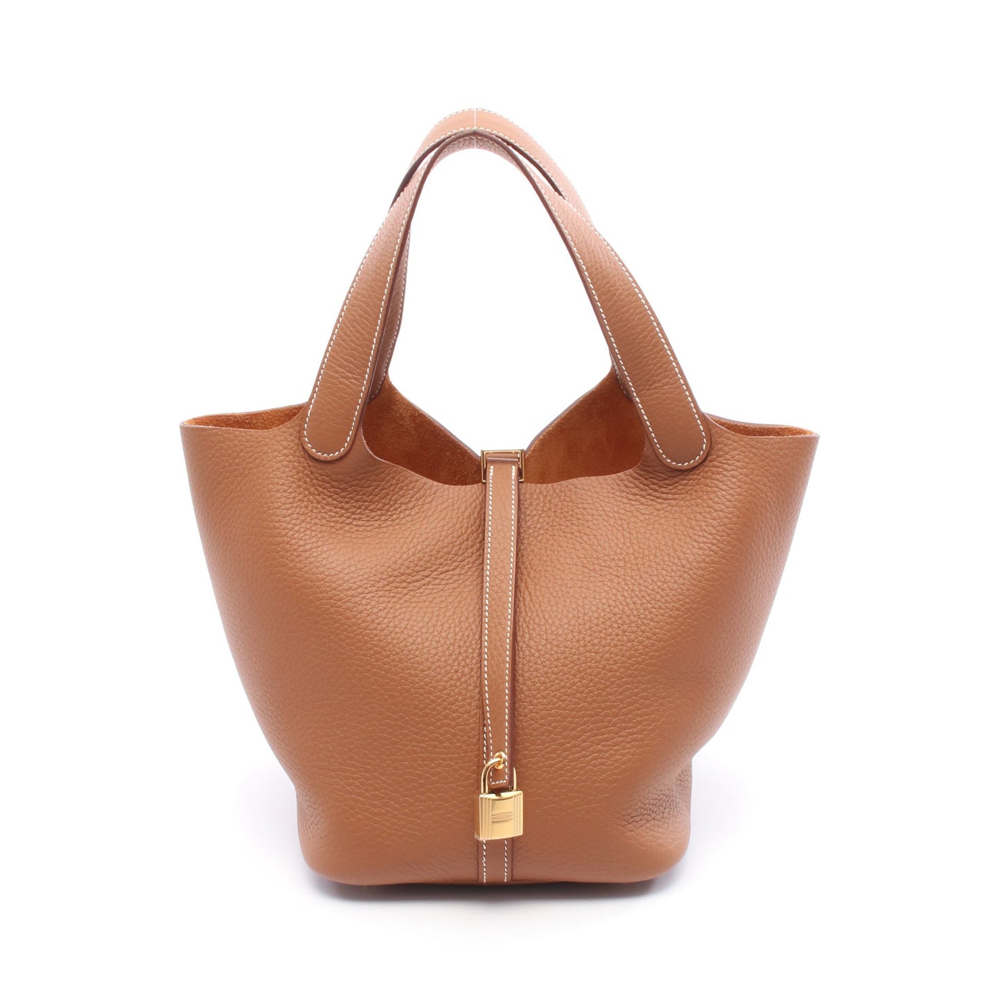 ピコタンロックMM ゴールド ハンドバッグ トリヨンクレマンス ブラウン ゴールド金具 W刻印 エルメス バッグ HERMES