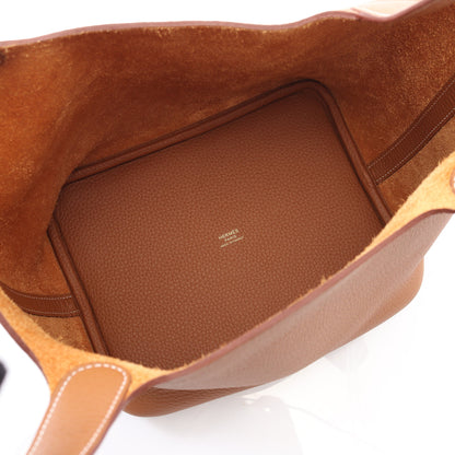 ピコタンロックMM ゴールド ハンドバッグ トリヨンクレマンス ブラウン ゴールド金具 エルメス バッグ HERMES