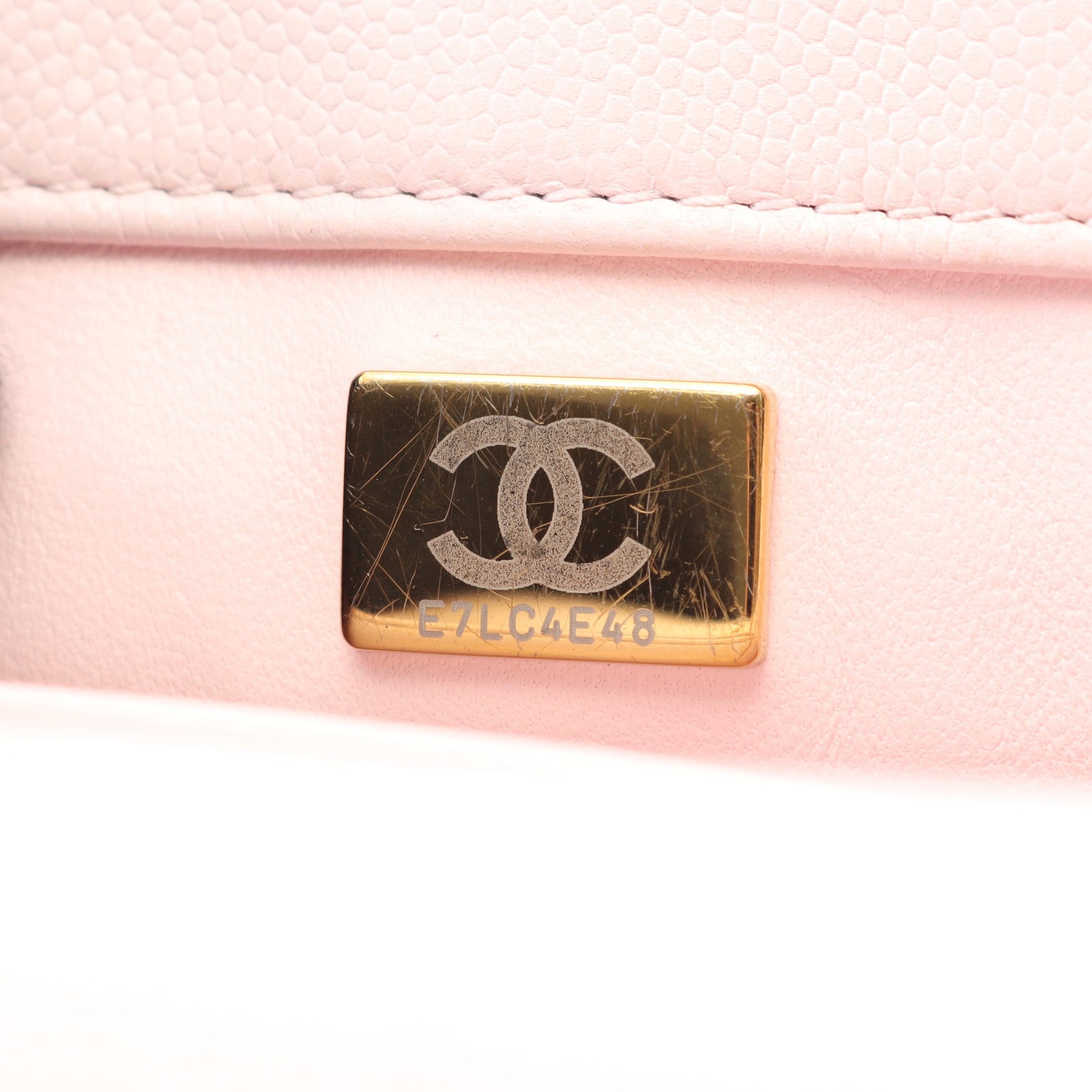 ココハンドル フラップ マトラッセ ハンドバッグ キャビアスキン ライトピンク ゴールド金具 2WAY シャネル バッグ CHANEL