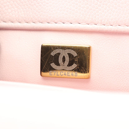 ココハンドル フラップ マトラッセ ハンドバッグ キャビアスキン ライトピンク ゴールド金具 2WAY シャネル バッグ CHANEL