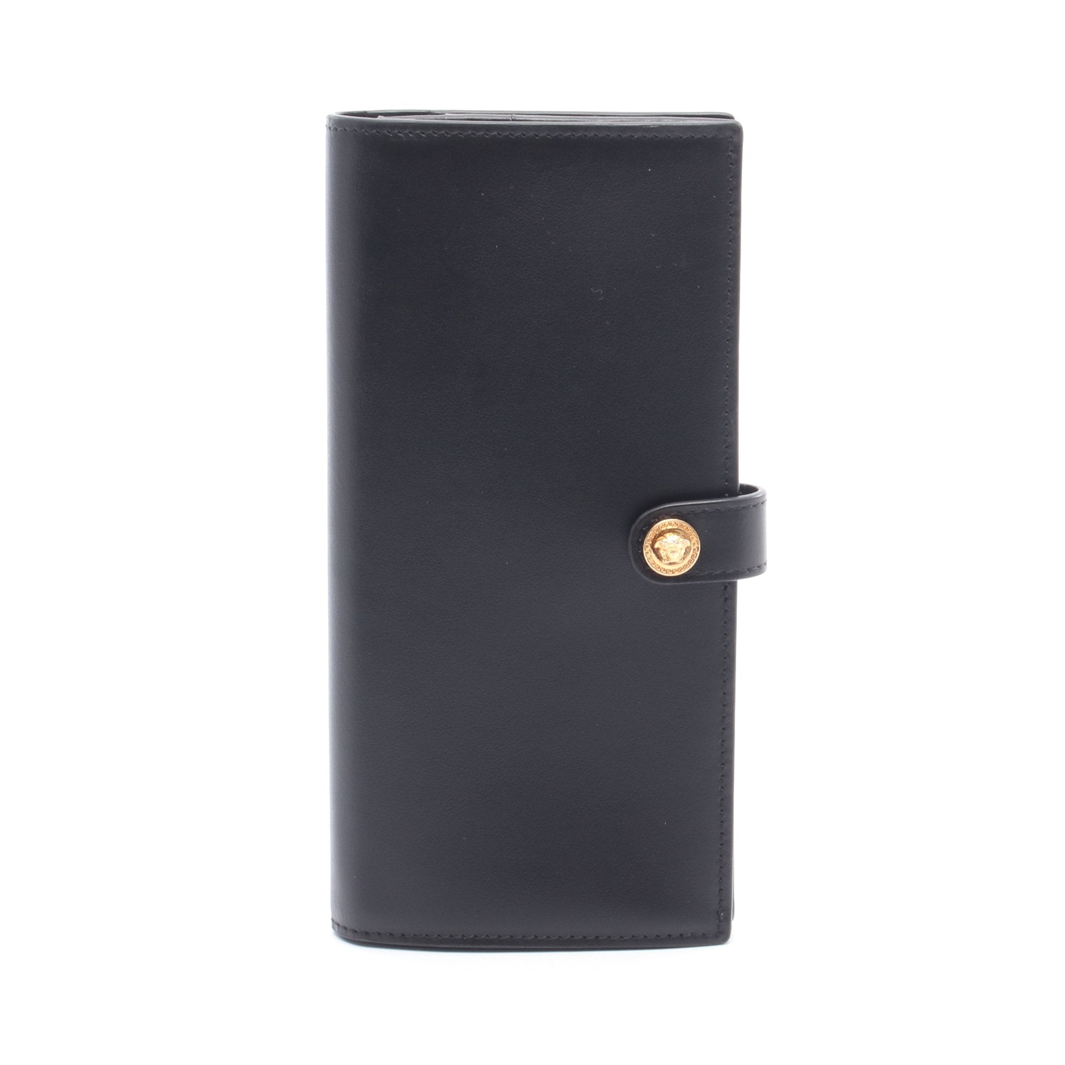 VERSACE ブラック 二つ折り長財布 メデューサ 二つ折り長財布 レザー ブラック ヴェルサーチ – RECLO