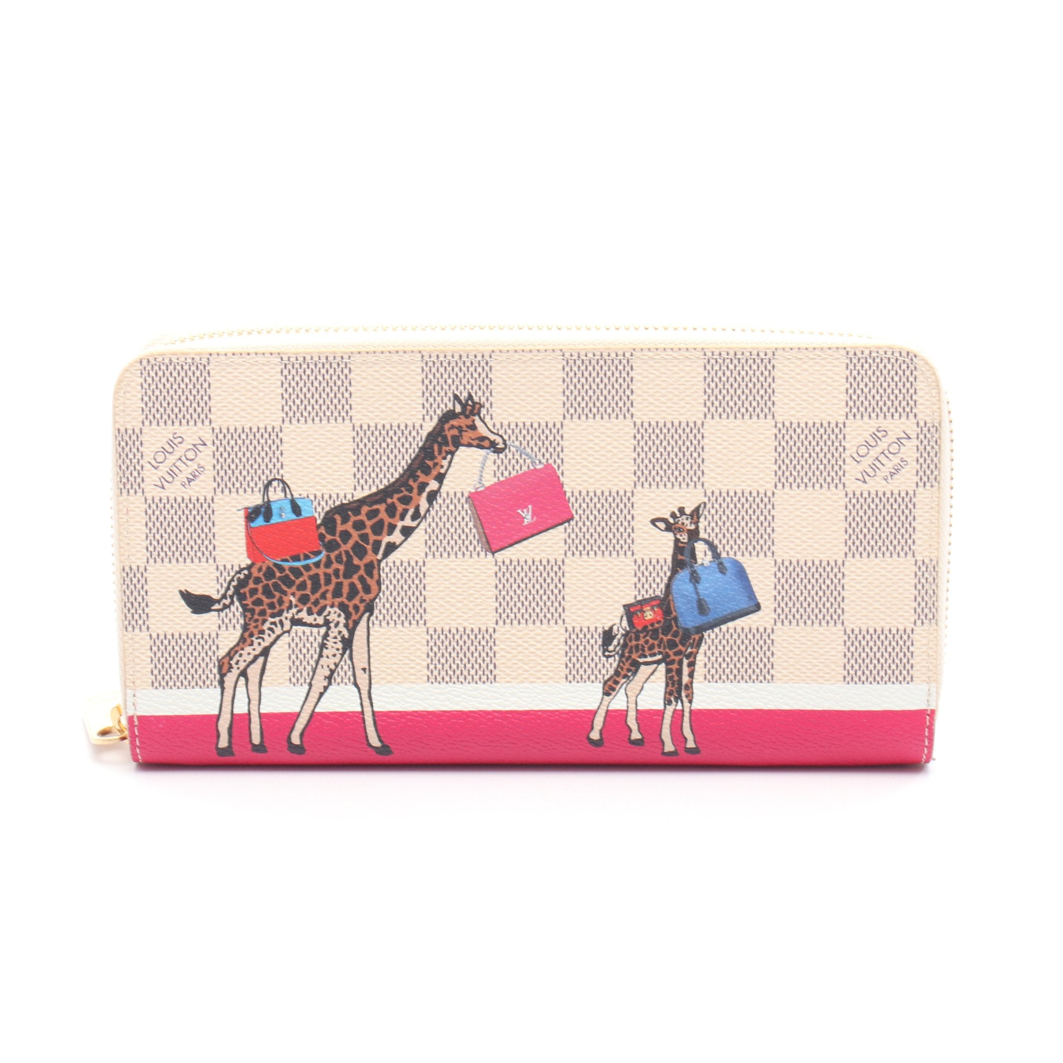 ジッピーウォレット ダミエアズール ラウンドファスナー長財布 キリン