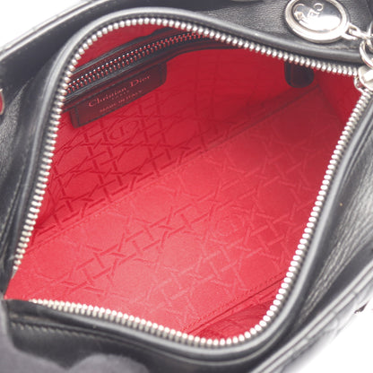 LADY DIOR レディディオール カナージュ ハンドバッグ レザー ブラック 2WAY クリスチャンディオール バッグ Christian Dior