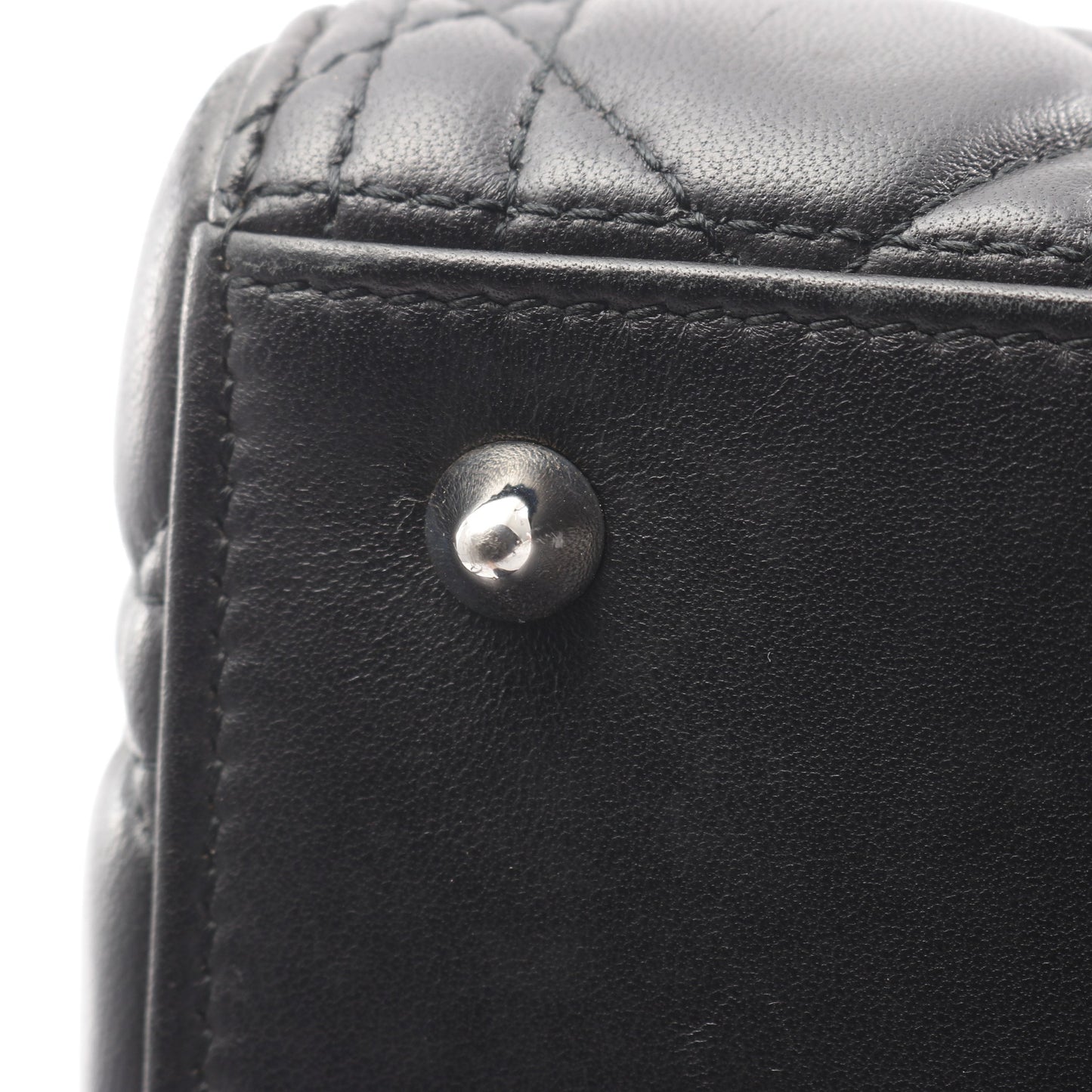LADY DIOR レディディオール カナージュ ハンドバッグ レザー ブラック 2WAY クリスチャンディオール バッグ Christian Dior