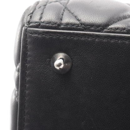 LADY DIOR レディディオール カナージュ ハンドバッグ レザー ブラック 2WAY クリスチャンディオール バッグ Christian Dior