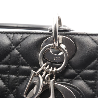 LADY DIOR レディディオール カナージュ ハンドバッグ レザー ブラック 2WAY クリスチャンディオール バッグ Christian Dior