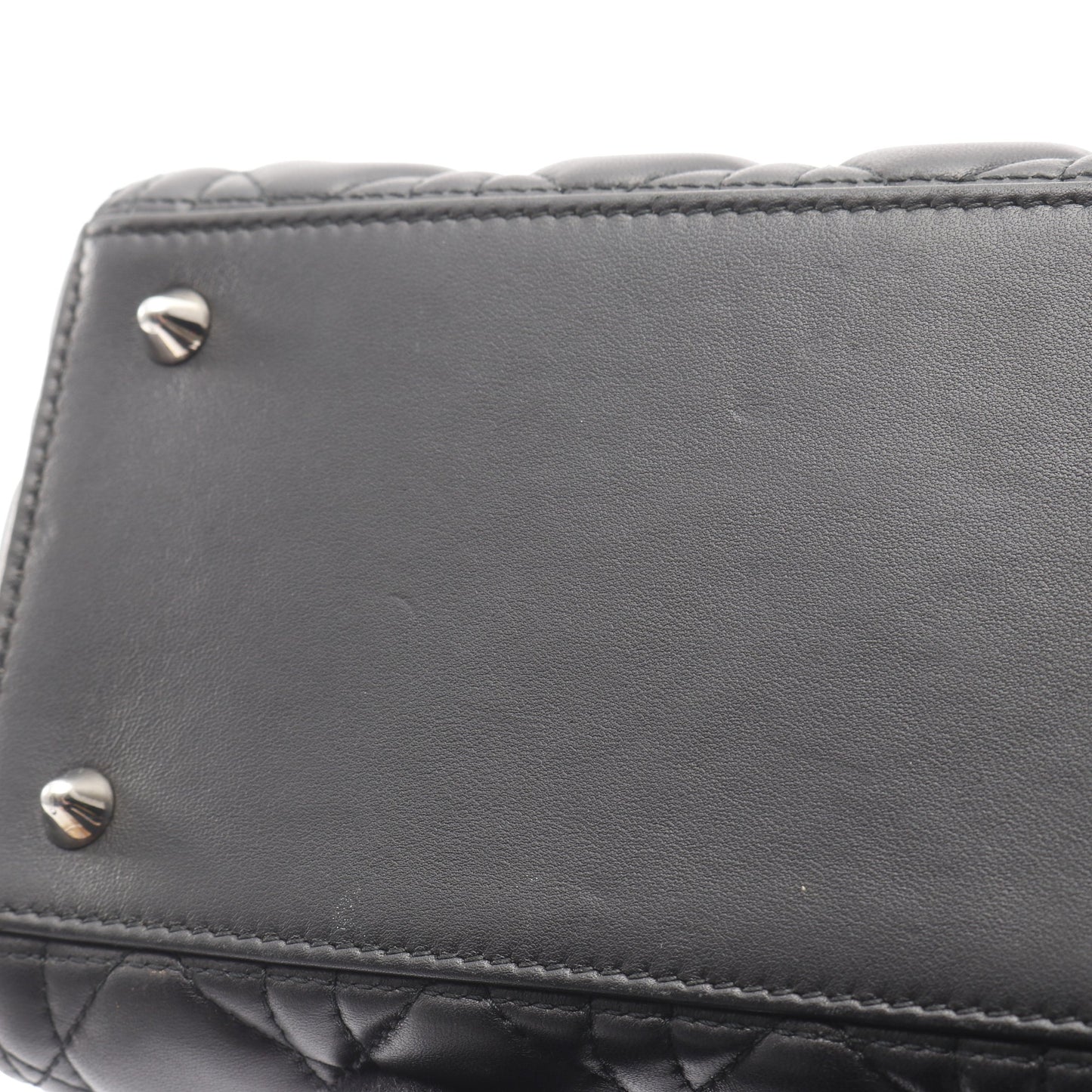 LADY DIOR レディディオール カナージュ ハンドバッグ レザー ブラック 2WAY クリスチャンディオール バッグ Christian Dior