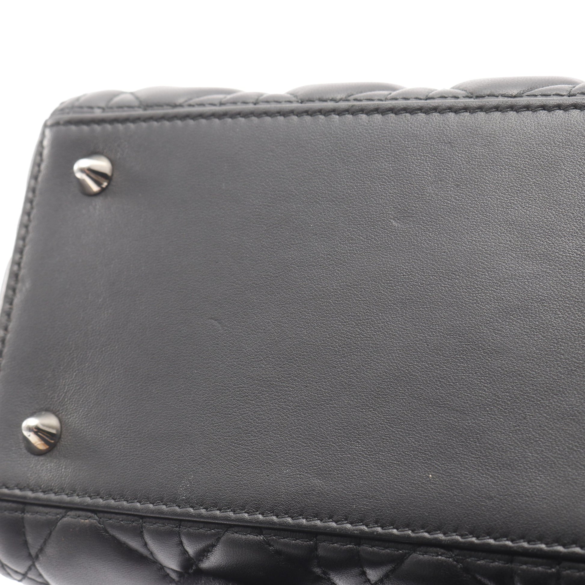 LADY DIOR レディディオール カナージュ ハンドバッグ レザー ブラック 2WAY クリスチャンディオール バッグ Christian Dior