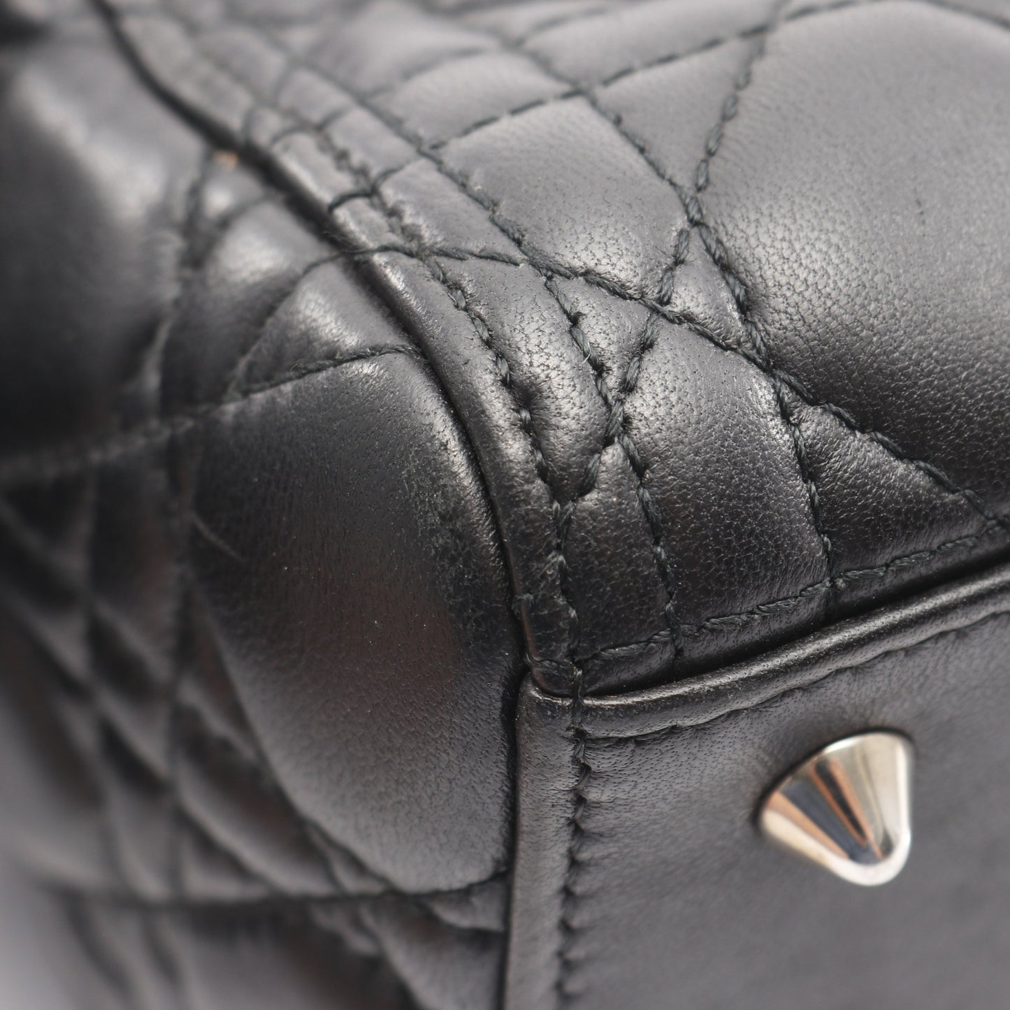 LADY DIOR レディディオール カナージュ ハンドバッグ レザー ブラック 2WAY クリスチャンディオール バッグ Christian Dior