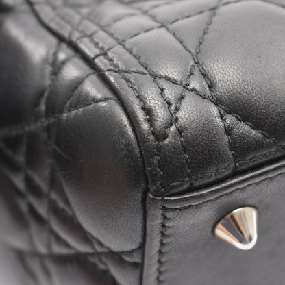 LADY DIOR レディディオール カナージュ ハンドバッグ レザー ブラック 2WAY クリスチャンディオール バッグ Christian Dior