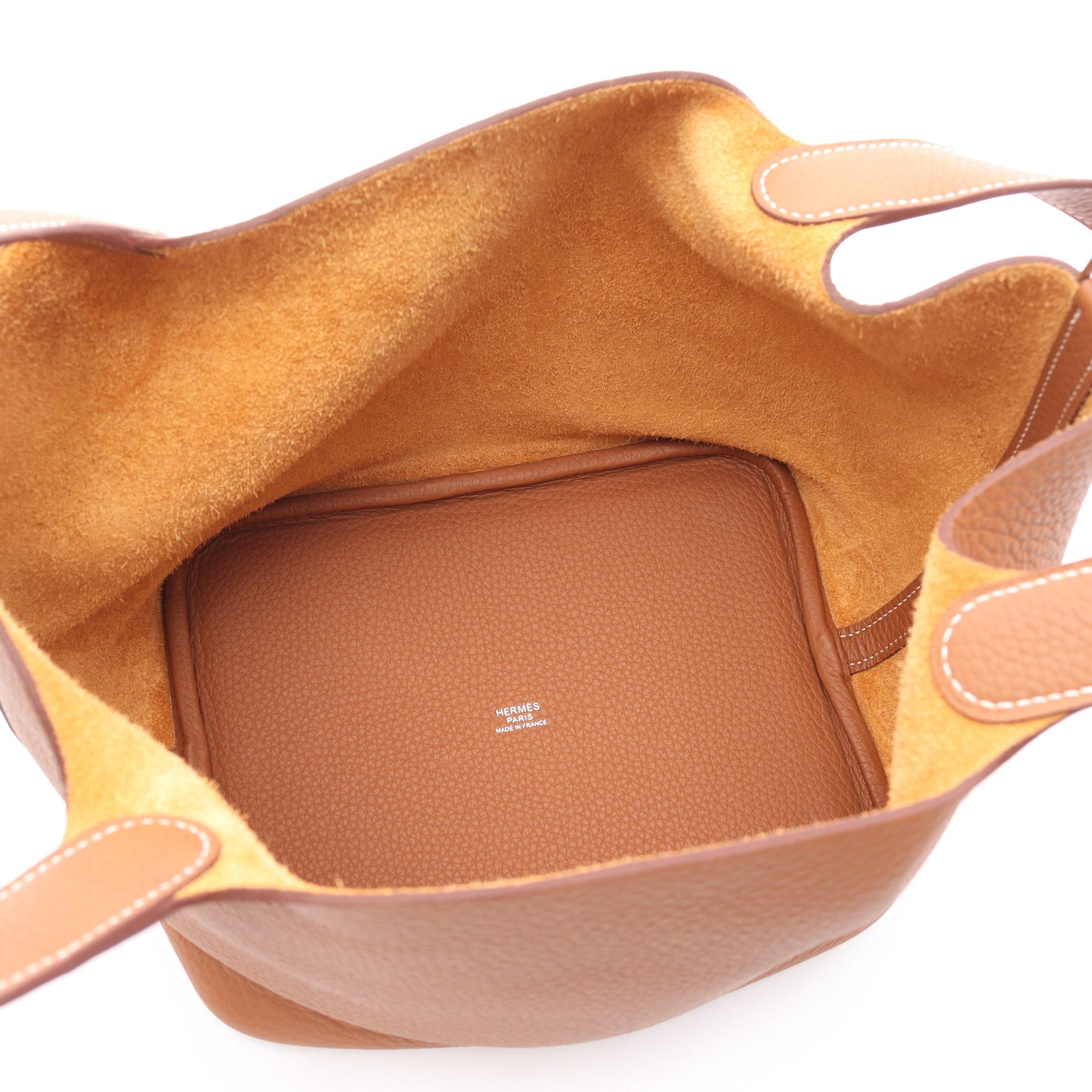 ピコタンロックMM ゴールド ハンドバッグ トリヨンクレマンス ブラウン シルバー金具 K刻印 エルメス バッグ HERMES