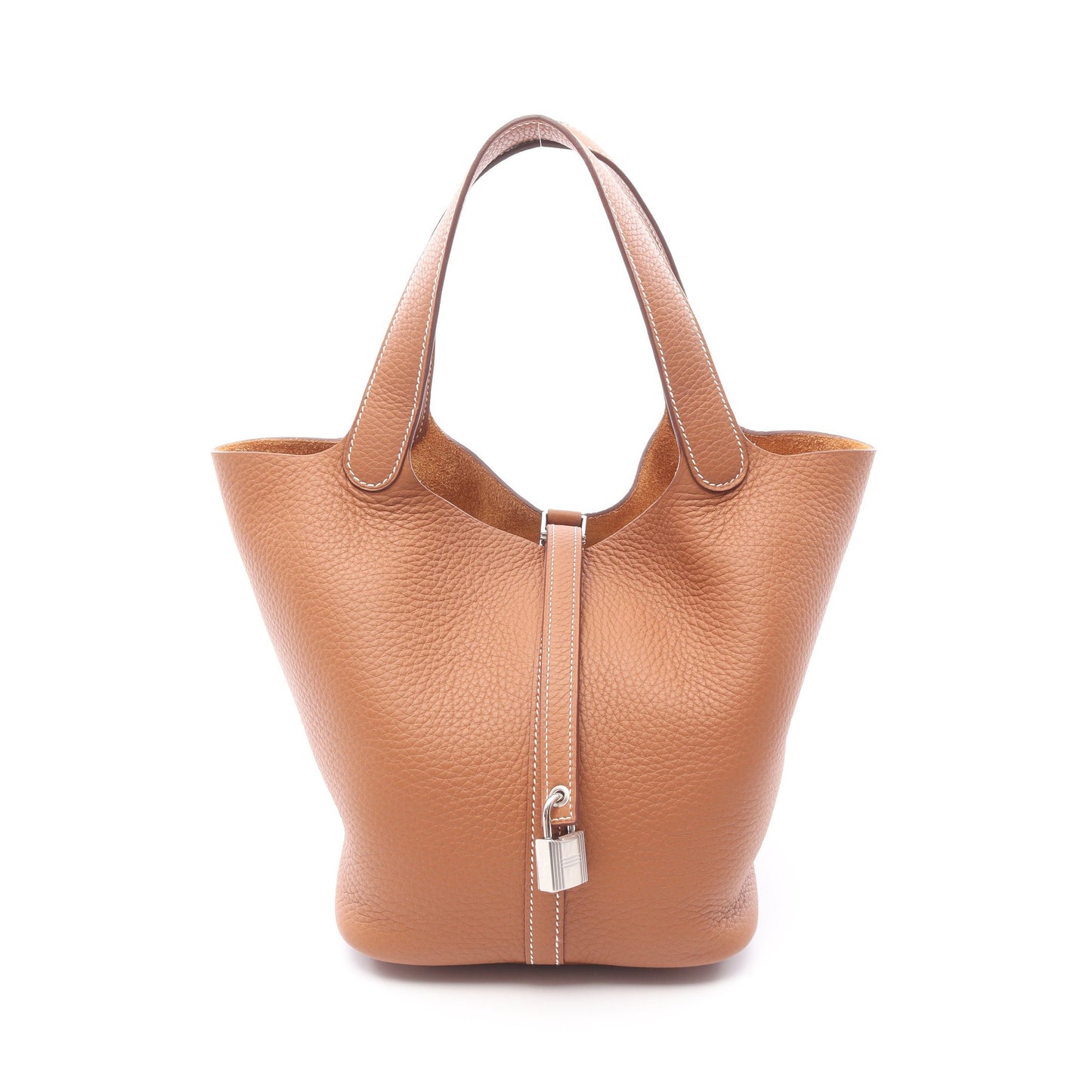 ピコタンロックMM ゴールド ハンドバッグ トリヨンクレマンス ブラウン シルバー金具 K刻印 エルメス バッグ HERMES