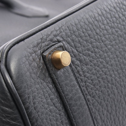 バーキン35 ハンドバッグ アルデンヌ ブラック ゴールド金具 □G刻印 エルメス バッグ HERMES