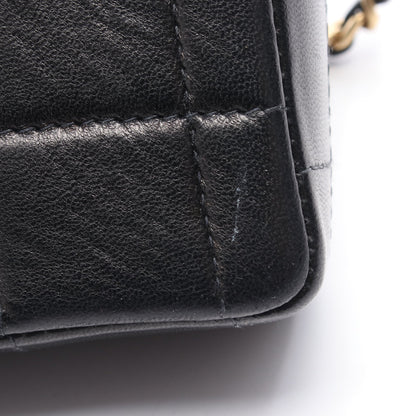チョコバー チェーンショルダーバッグ ラムスキン ブラック シルバー金具 シャネル バッグ CHANEL