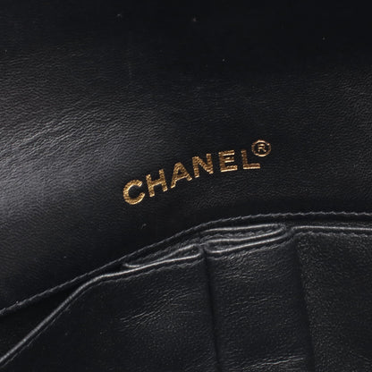 チョコバー チェーンショルダーバッグ ラムスキン ブラック シルバー金具 シャネル バッグ CHANEL