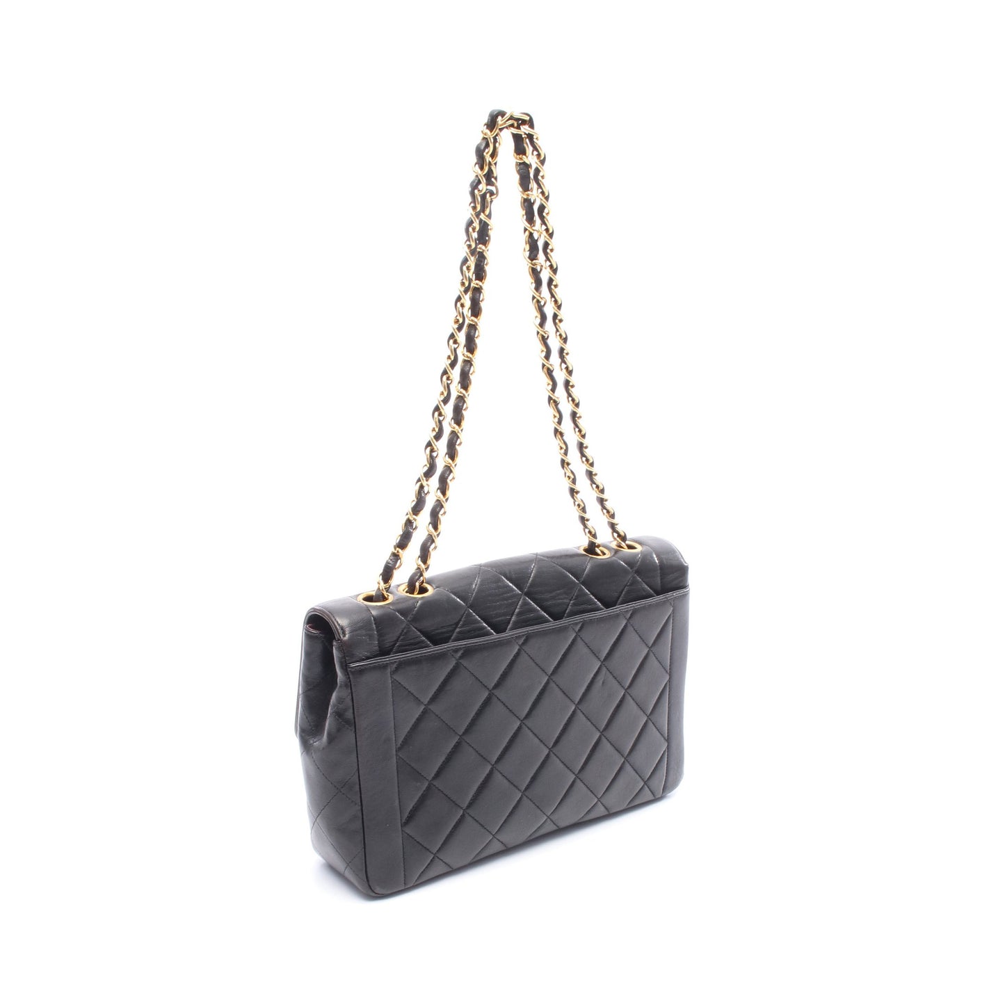マトラッセ チェーンショルダーバッグ ラムスキン ブラック ゴールド金具 シャネル バッグ CHANEL