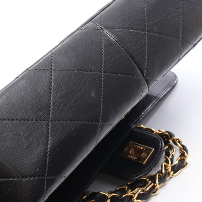 マトラッセ チェーンショルダーバッグ ラムスキン ブラック ゴールド金具 シャネル バッグ CHANEL