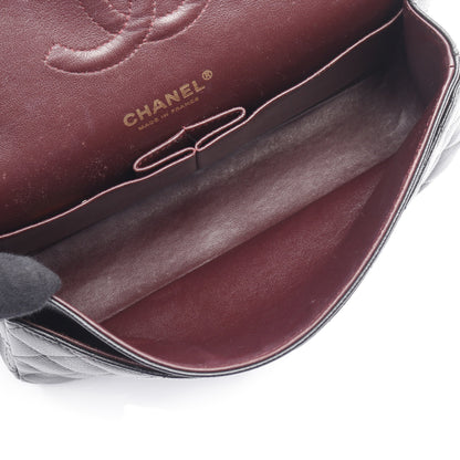 マトラッセ Wフラップ Wチェーンショルダーバッグ キャビアスキン ブラック ゴールド金具 シャネル バッグ CHANEL