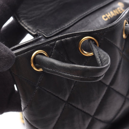 マトラッセ バックパック リュックサック ラムスキン ブラック ゴールド金具 シャネル バッグ CHANEL