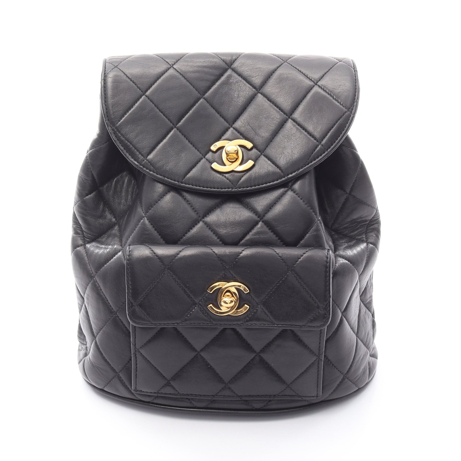 マトラッセ バックパック リュックサック ラムスキン ブラック ゴールド金具 シャネル バッグ CHANEL