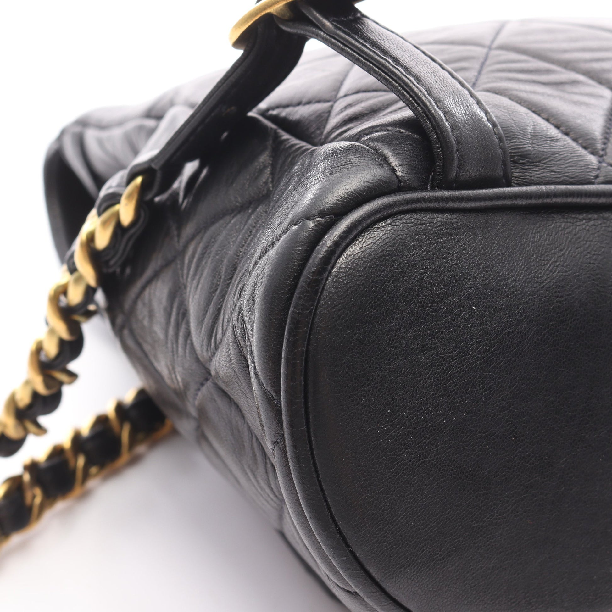 マトラッセ バックパック リュックサック ラムスキン ブラック ゴールド金具 シャネル バッグ CHANEL