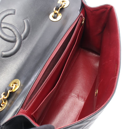 デカマトラッセ34 シングルフラップ Wチェーンショルダーバッグ ラムスキン ブラック ゴールド金具 シャネル バッグ CHANEL