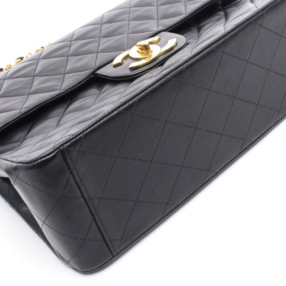 デカマトラッセ34 シングルフラップ Wチェーンショルダーバッグ ラムスキン ブラック ゴールド金具 シャネル バッグ CHANEL