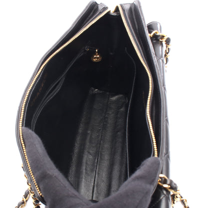 マトラッセ チェーンショルダーバッグ ラムスキン ブラック ゴールド金具 シャネル バッグ CHANEL