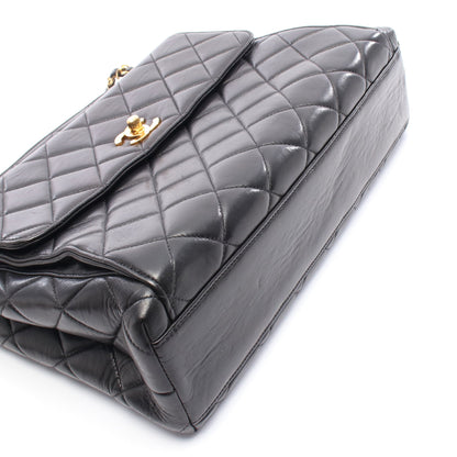 マトラッセ チェーンショルダーバッグ ラムスキン ブラック ゴールド金具 シャネル バッグ CHANEL