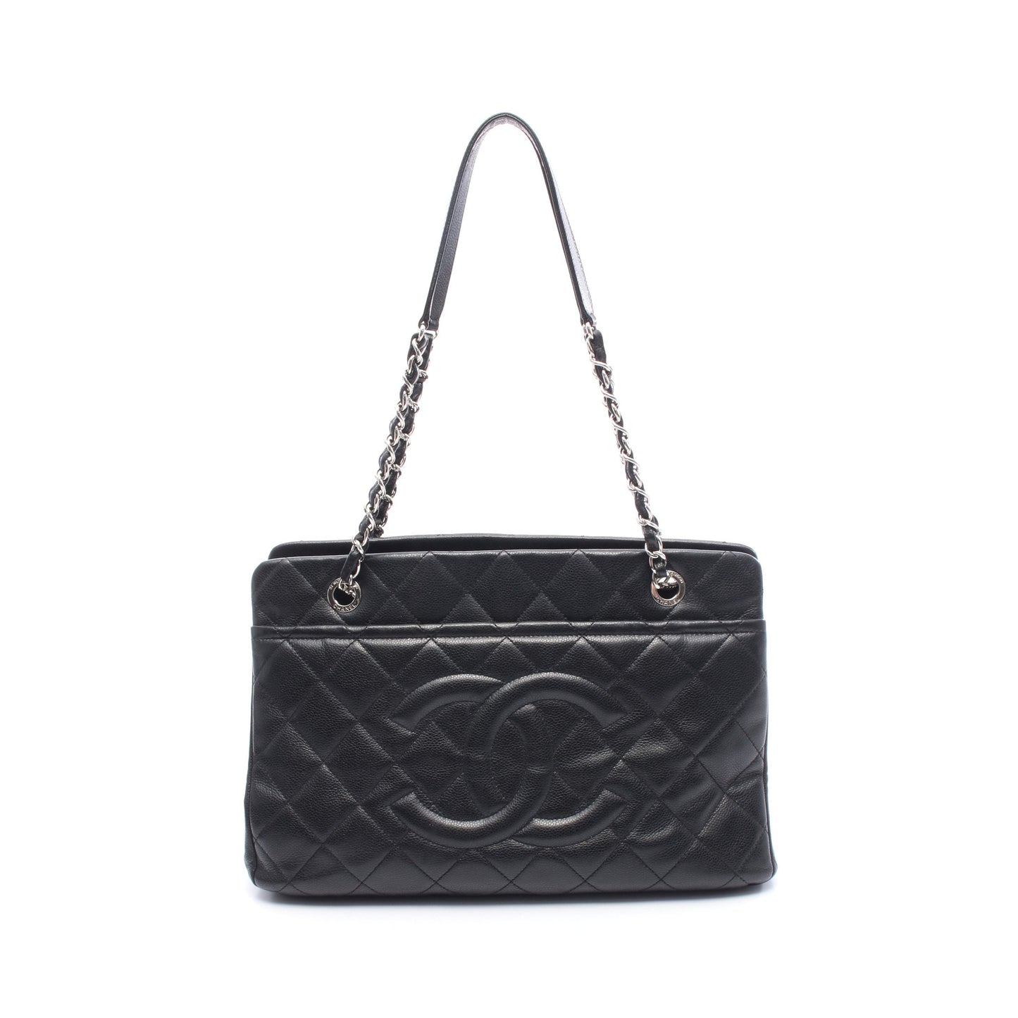 チェーンショルダーバッグ キャビアスキン ブラック シルバー金具 シャネル バッグ CHANEL