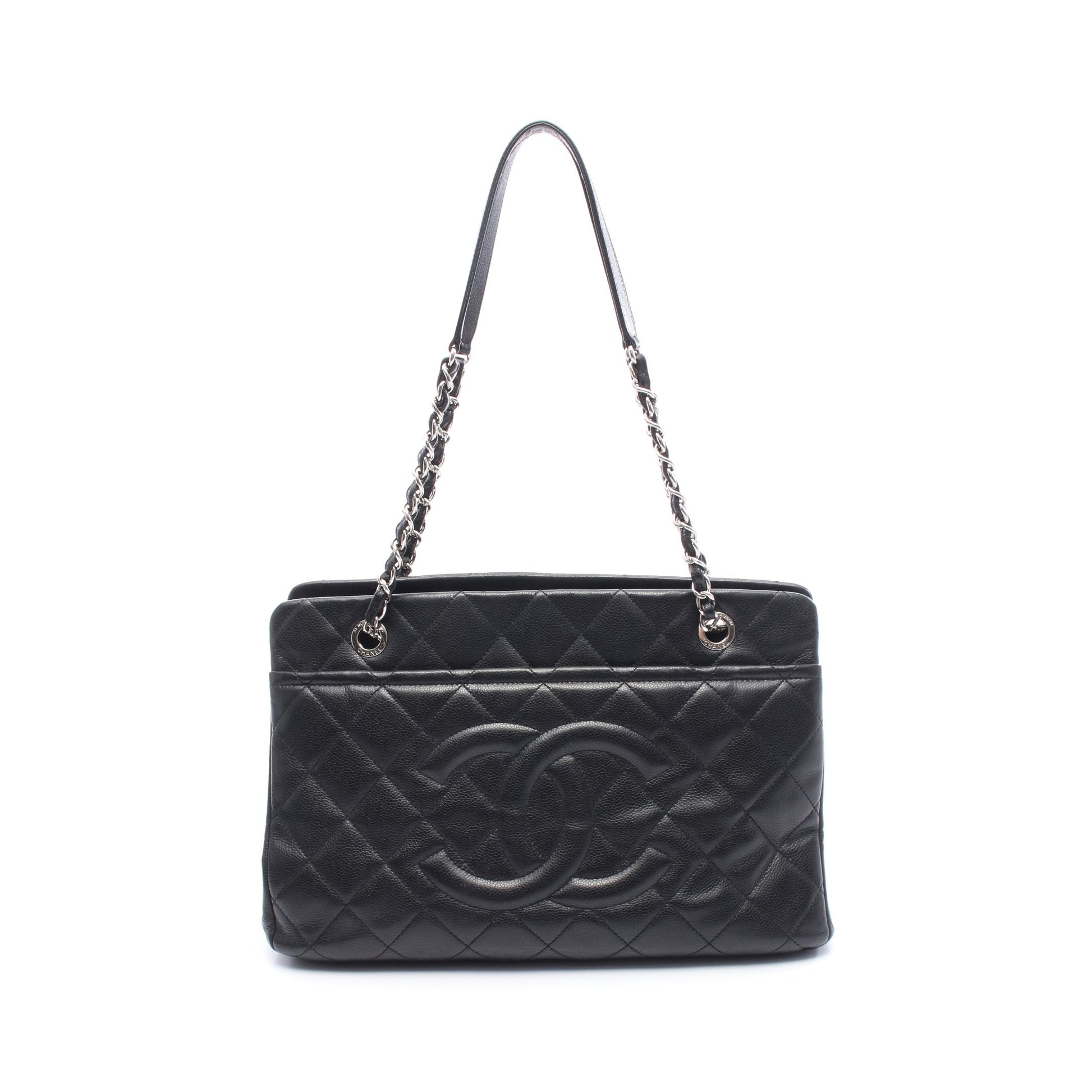 チェーンショルダーバッグ キャビアスキン ブラック シルバー金具 シャネル バッグ CHANEL