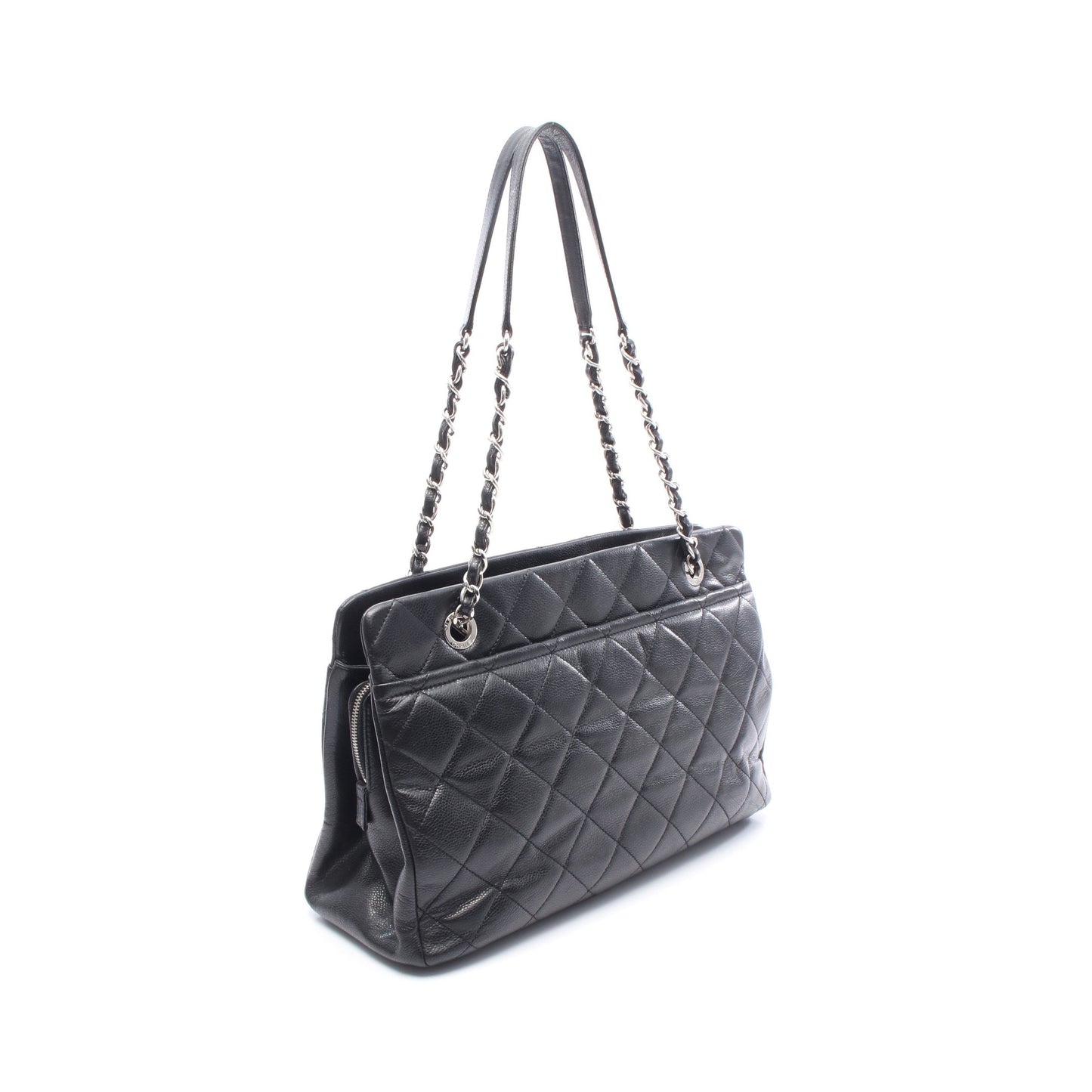 チェーンショルダーバッグ キャビアスキン ブラック シルバー金具 シャネル バッグ CHANEL