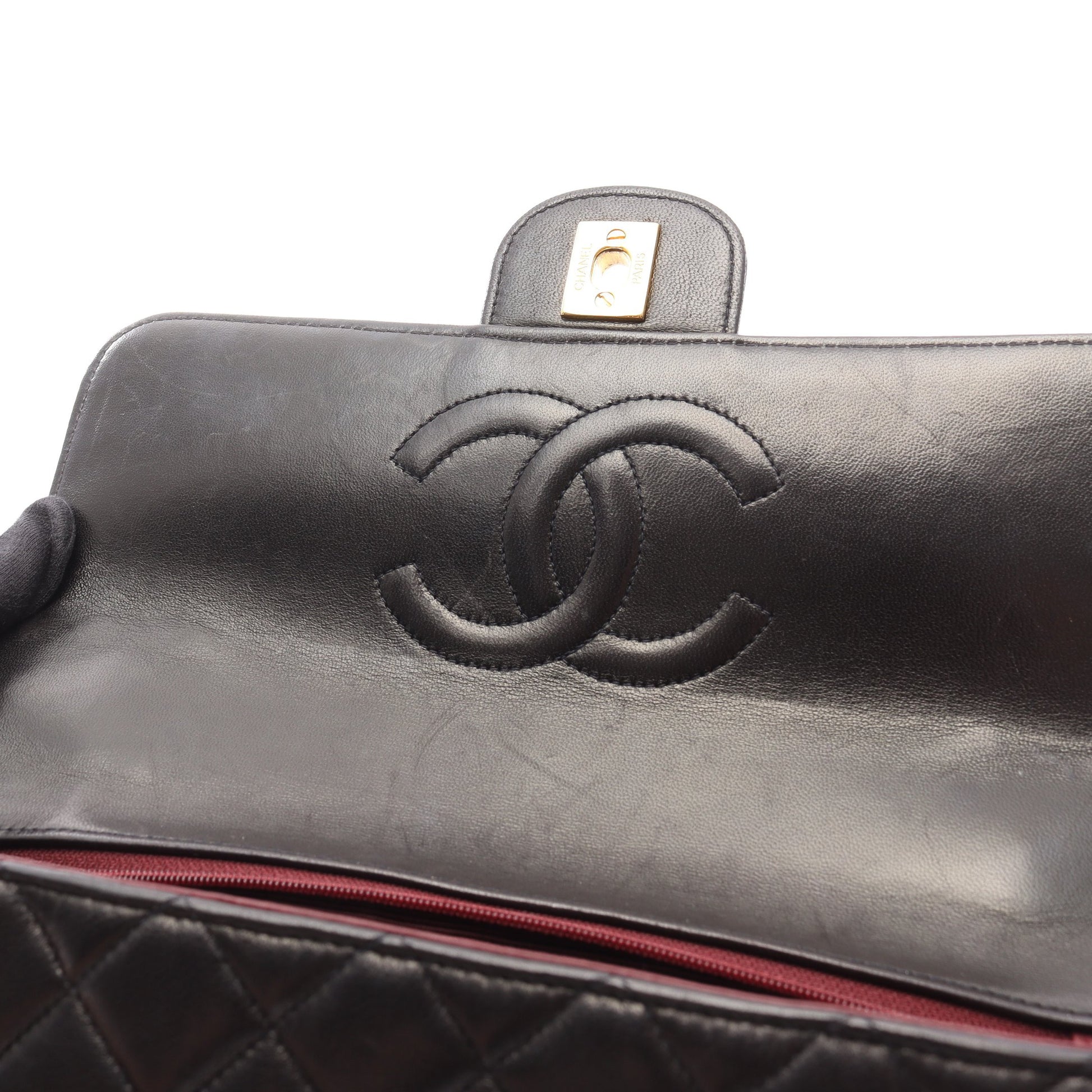 マトラッセ 親子バッグ ハンドバッグ ラムスキン ブラック ゴールド金具 シャネル バッグ CHANEL