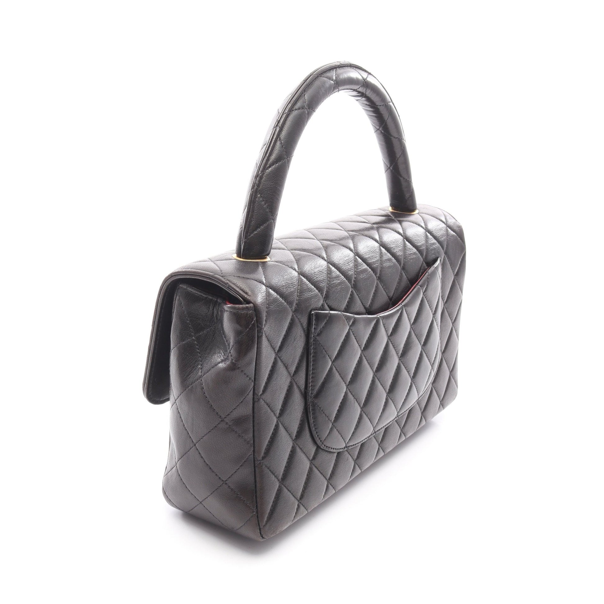 マトラッセ 親子バッグ ハンドバッグ ラムスキン ブラック ゴールド金具 シャネル バッグ CHANEL